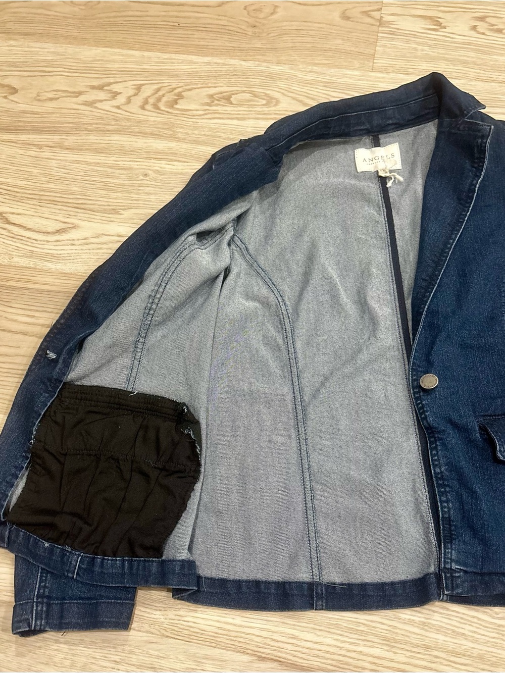 Angels Navy Denim Blazer Jacket - Picture 3 of 4